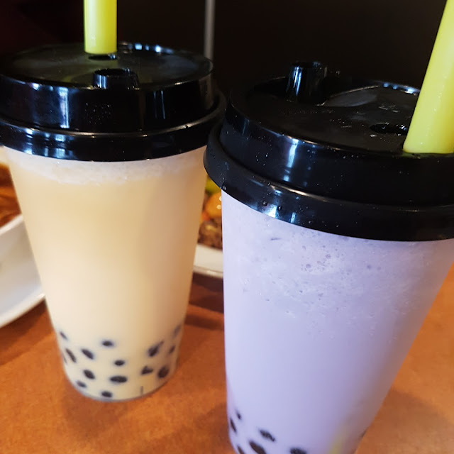 Mango and Taro Bubble Tea