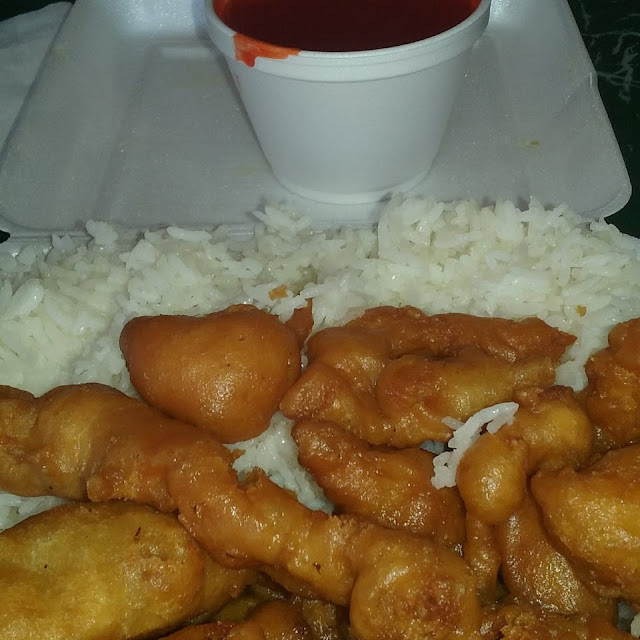 Sweet Sour Chicken on White Rice