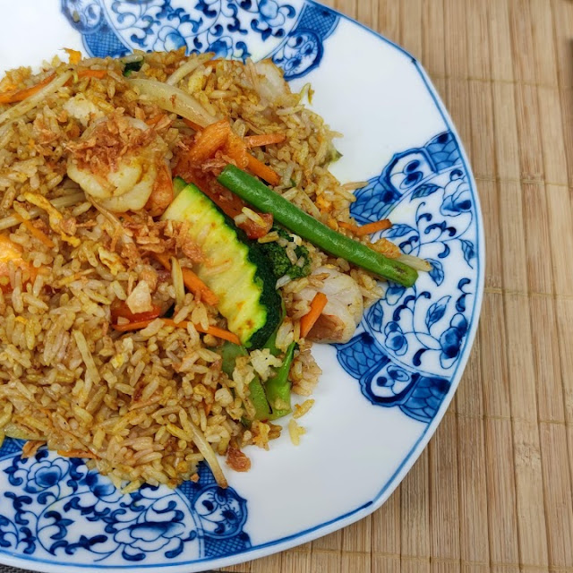 Gebratener Reis Mit Shrimps