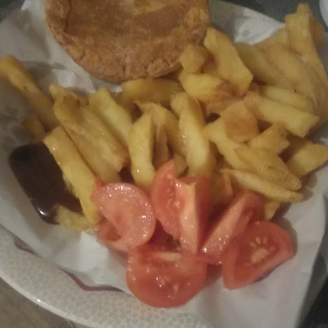 Chicken and Mushroom Pie and Chips