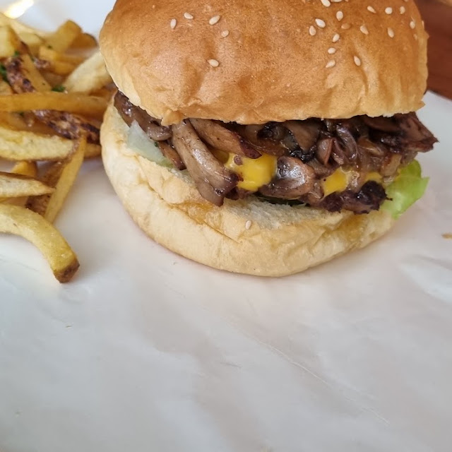 Mushroom and Cheese Burger