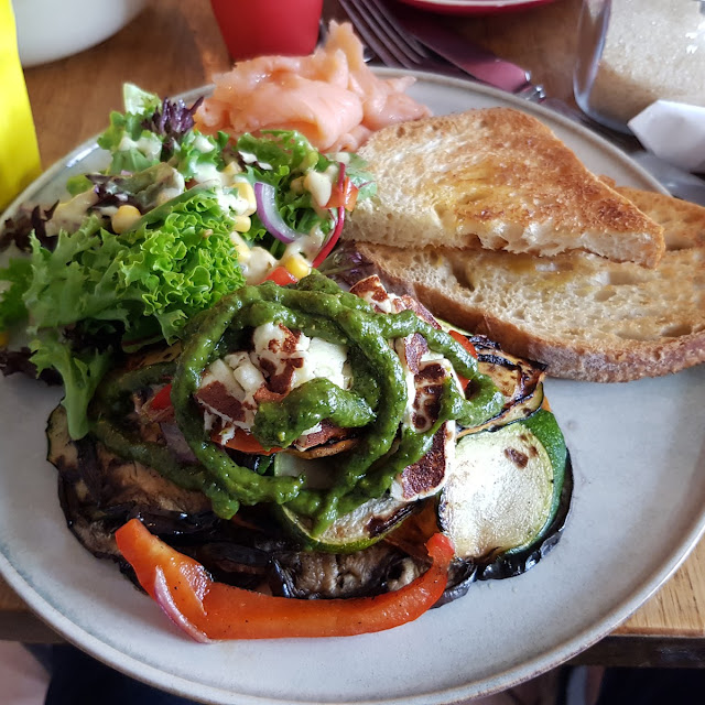Vegetable Stack with a Side of Smoked Salmon