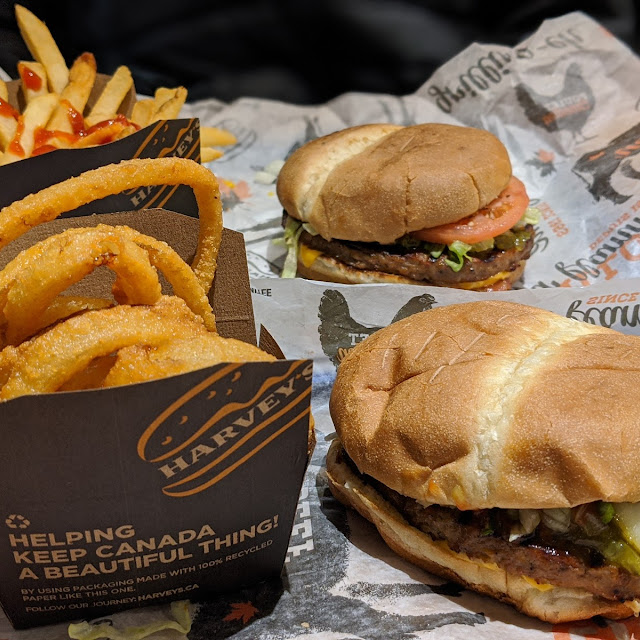 Original Burgers with Cheese & Bacon Onion Rings and Fries