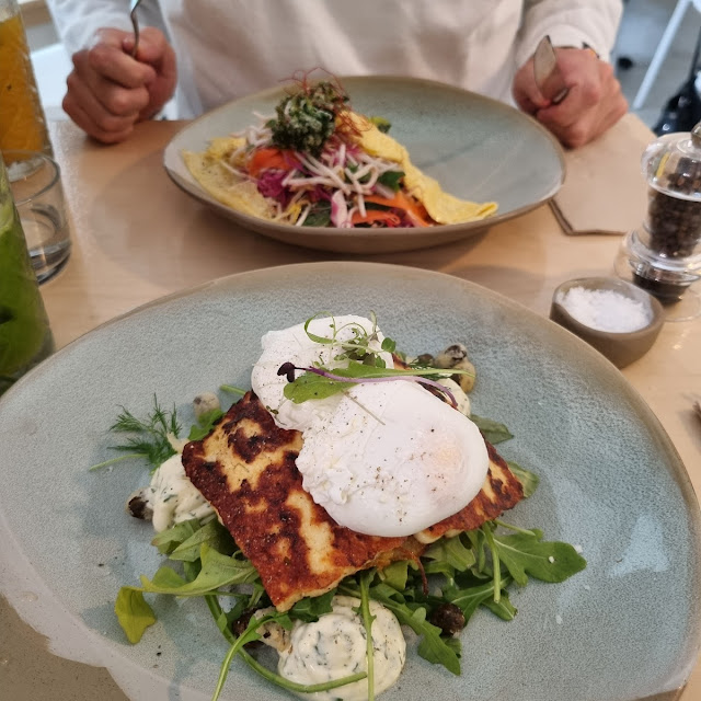 Savoury Potato Waffle with Haloumi