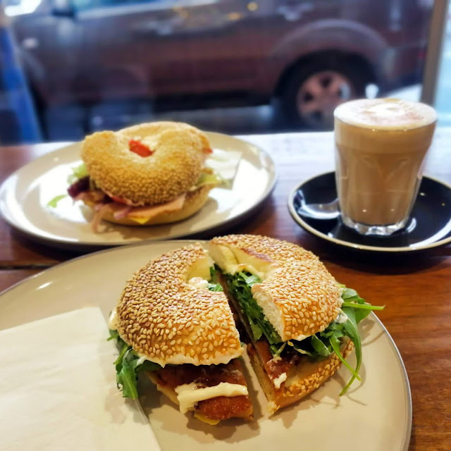 Ham Cheese Tomato Beetroot Relish Lettuce Mayo Bagel