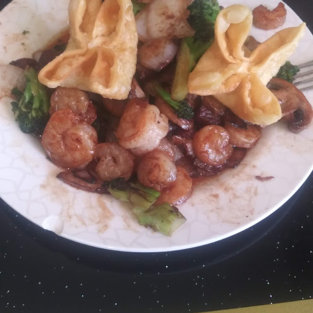 Triple Crown Shrimp Chicken and Beef