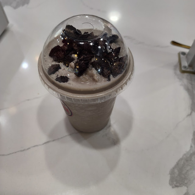 Cookies & Cream Brownie Flavored Milkshake with Oreo Toppings