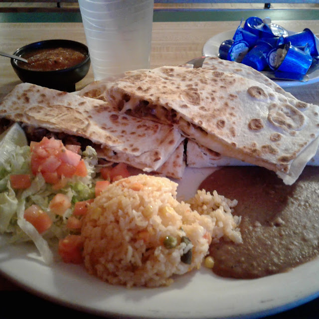Cheese Quesadillas Rice & Beans