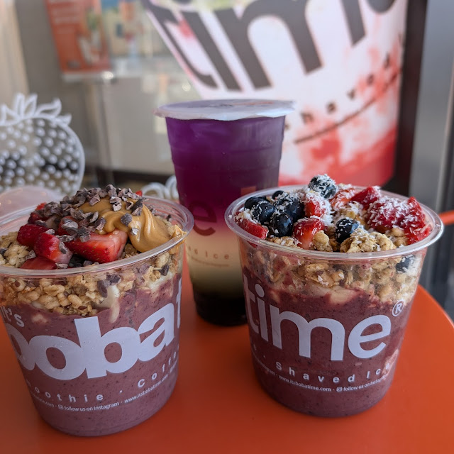 Classic Acai Bowl Peanut Butter Acai Bowl and Low Sugar Lemonade Tea
