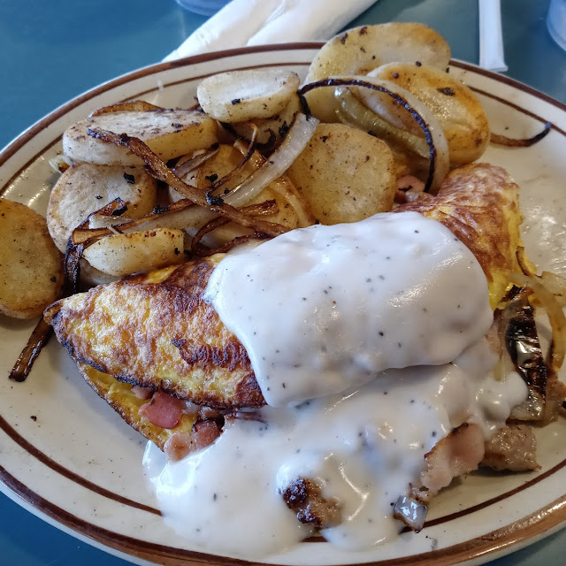 Meat Lover Omelette with Country Potatoes