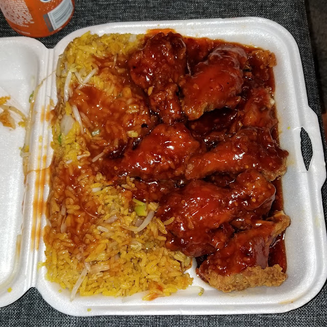 General TSO Wings with Fried Rice