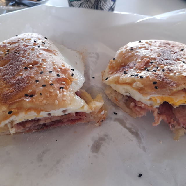 Double Egg & Bacon Turkish Roll