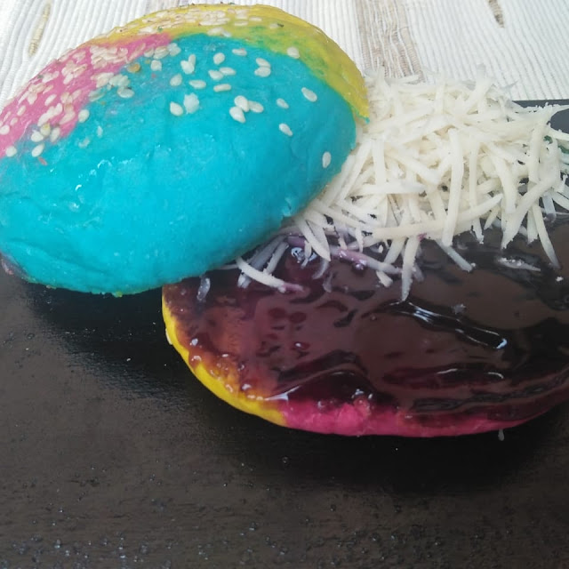 Rainbow Burger Blueberry Jam