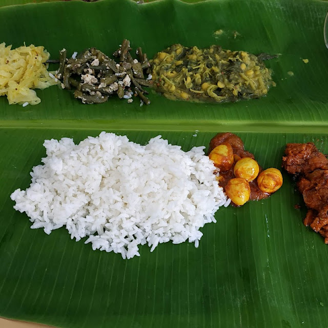 Banana Leaf Rice with Quail Egg
