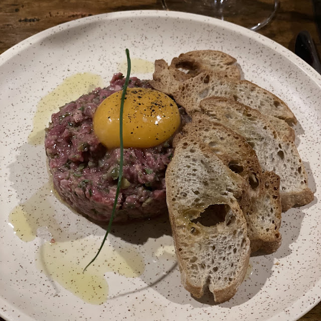 Tuna Tartare Served with Quail Egg & Potato Gaufrette