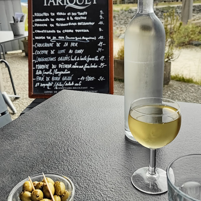 Local White Wine and Olives