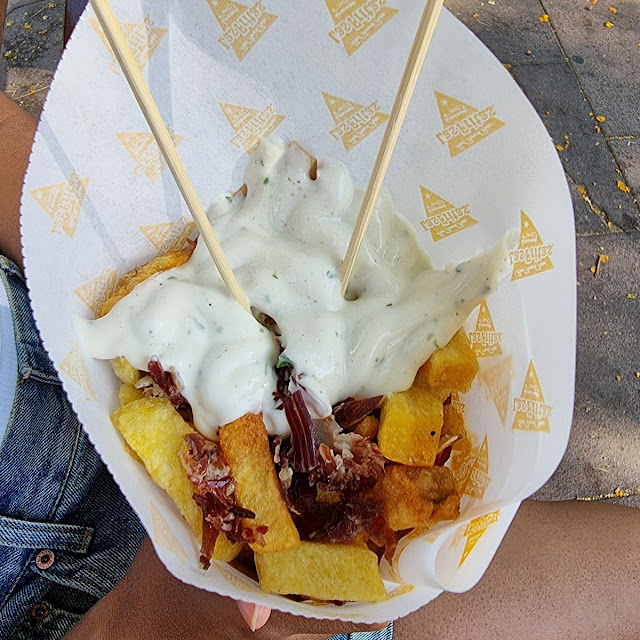 French Fries with Jamon Iberico and Garlic Sauce