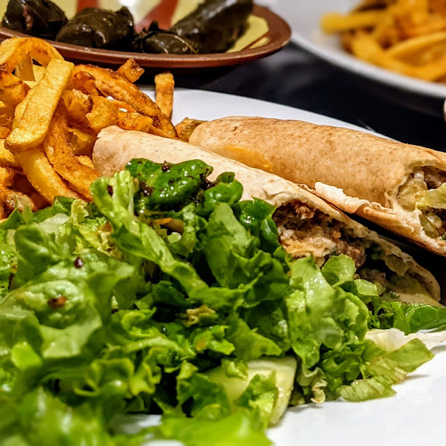 Falafel Sandwich with Fries and Salad