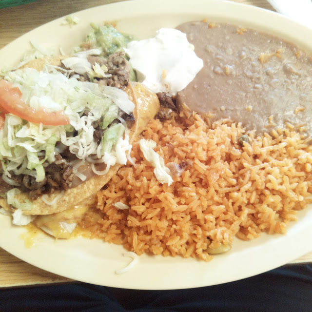Fajita Tostito and Beans and Rice and Beans