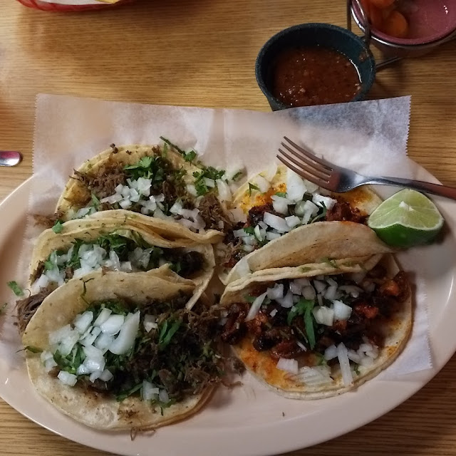 Tacos Al Pastor and Barbacoa