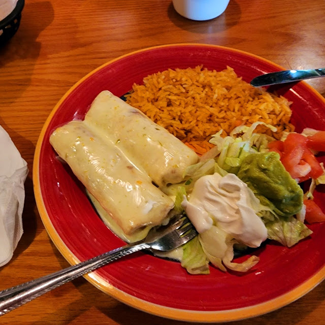 Kids 2 Piece Enchilada Rice & Refried Beans