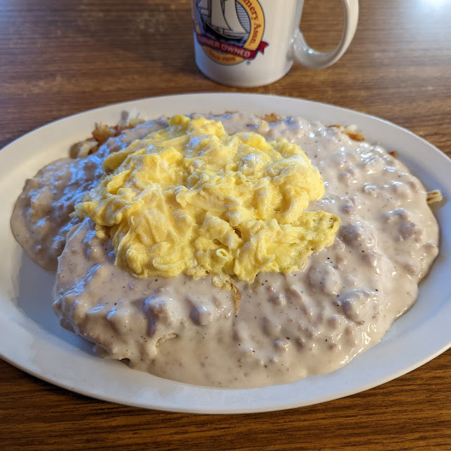 Biscuits and Gravy with Scrambled Eggs