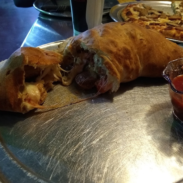 Pepperoni Calzone Opened