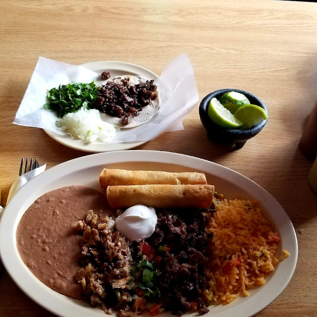 Chilaquiles with Green Sauce and Carne Asada