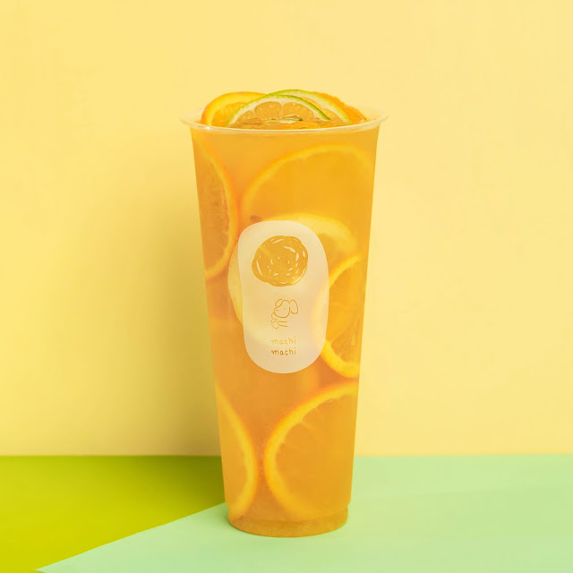 fresh orange jasmine tea 慢慢柳橙綠