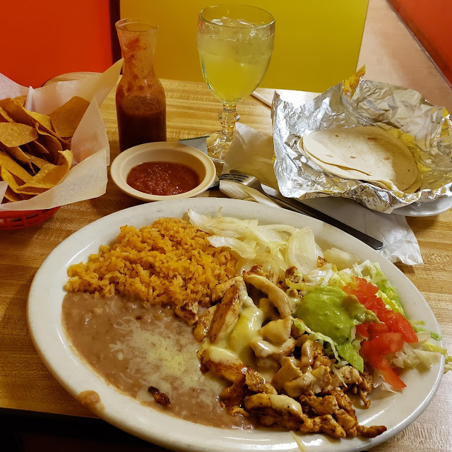 Chicken Quesadilla with Rice and Beans