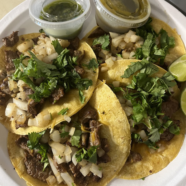 Two Tacos with Lime and Onions