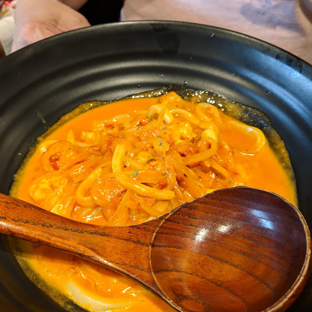 Seafood Tomato Cream Udon
