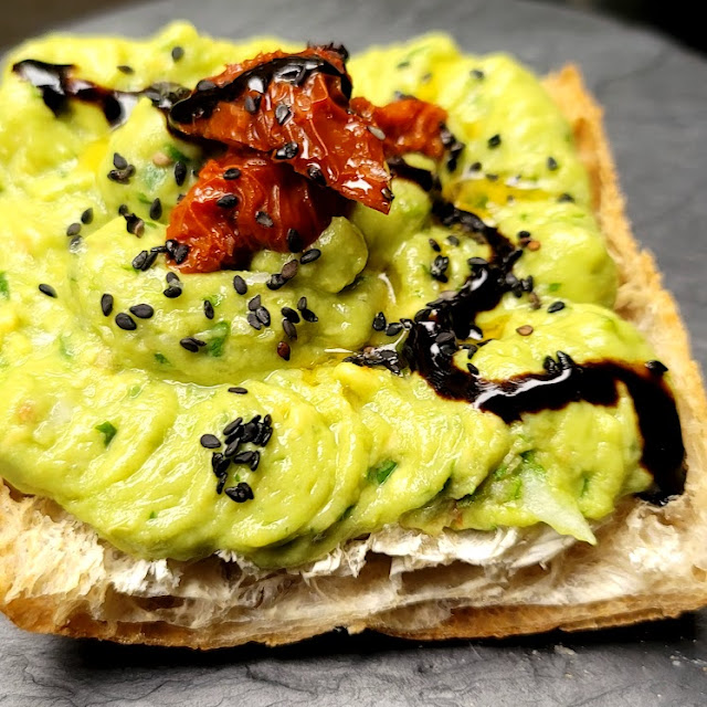 Bread with Avacado & Cherries