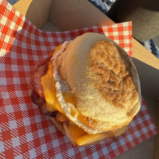Egg and Bacon Muffin with American Cheddar