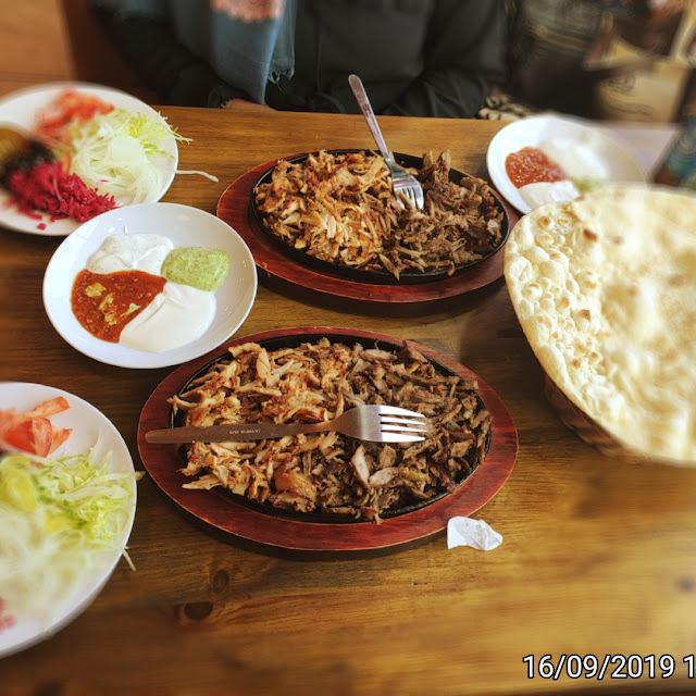 Mix Kebab with Naan and Salad