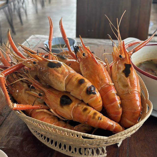Grilled River Prawns with Sauce