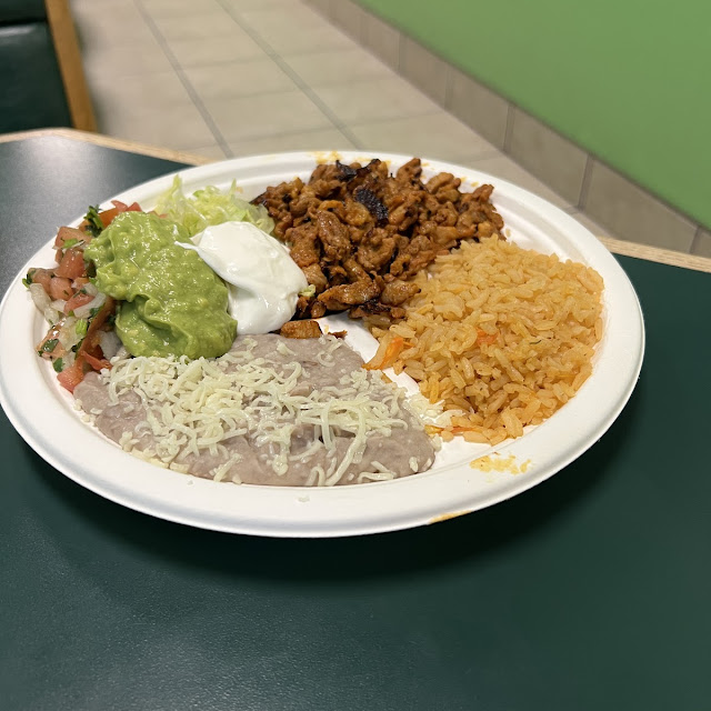 Seasoned Meat with Rice and Beans