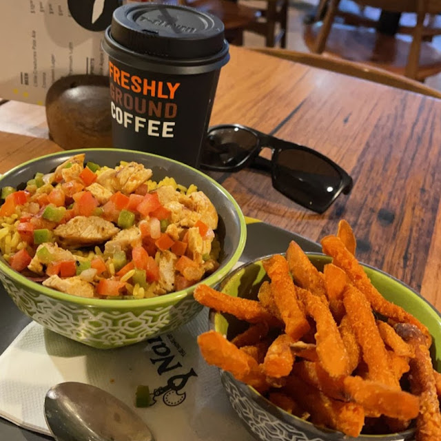 Chicken Paella with Sweet Potato Fries