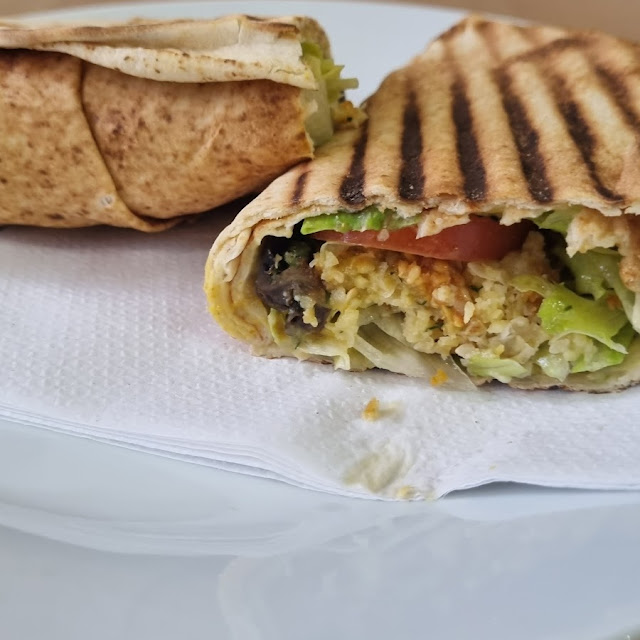 Falafel and Aubergine Wrap