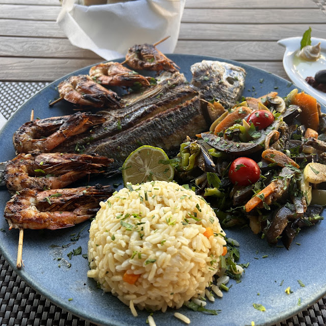 Rice with Dorad Grilled Fish and Shrimp