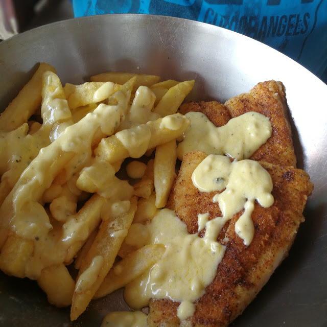 Fish and Chips and Garlic Sauce