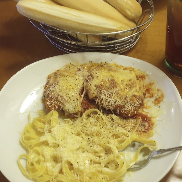Lasagna Fettuccine and Chicken Parmigiana