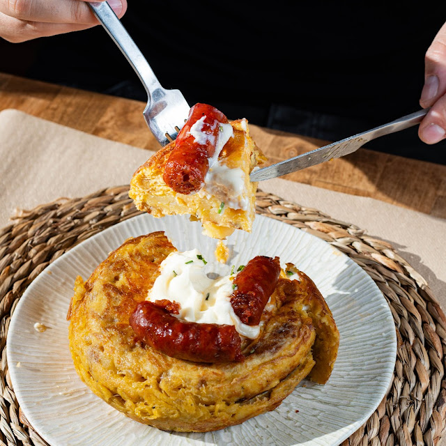 Tortilla de Patatas Con Chistorra Y All I Olí