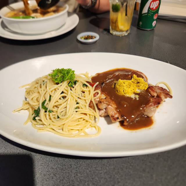 Grilled Chicken Chop with Pasta