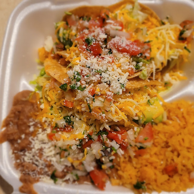 Two Chicken Taco & Rice and Beans
