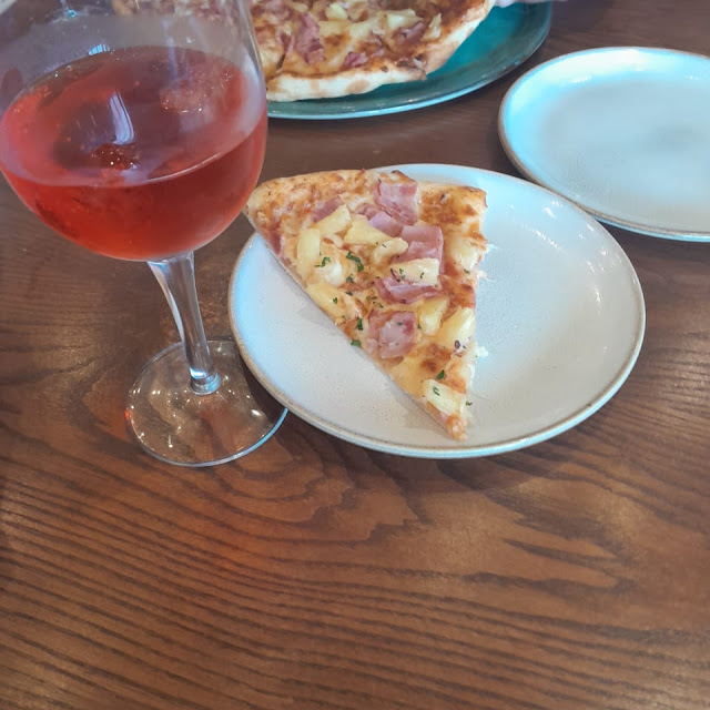Hawaiian Pizza and Strawberry Cooler