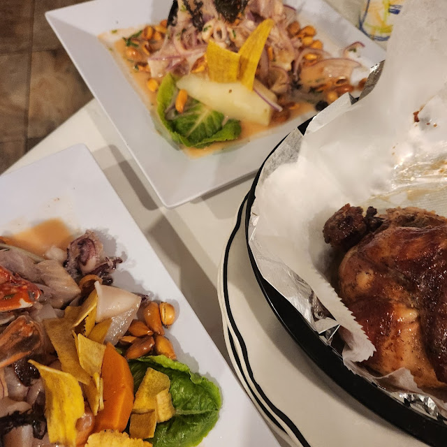 Ceviche Mixto and Pollo a La Brasa
