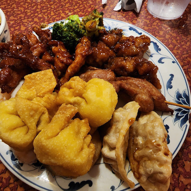 Egg Roll Fried Rice Sweet and Sour Chicken