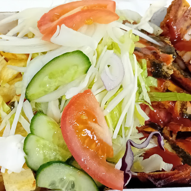 Mixed Chicken with Chips and Salad