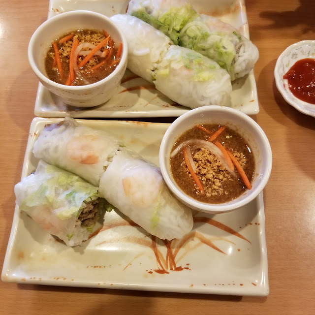 Spring Rolls with Peanut Butter Sauce